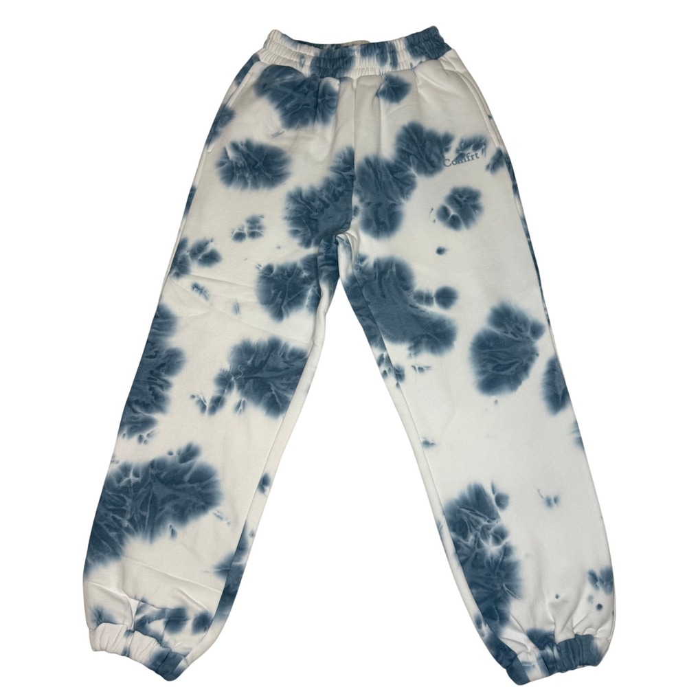 Comfrt Minimalist Kids Sweatpants Wave Tie Dye Joggers Large NEW